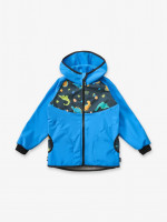 Dětská softshellová bunda s fleecem Basic, Modrá, Dinosauři, vel. 122/128