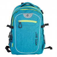 Wheel-Bee - školní a volnočasový batoh s LED osvětlením – Revolution - tyrkysový