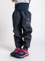 Batolecí softshellové kalhoty bez zateplení Basic, Tm. Šedá - vel. 92/98