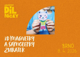 3D magnetky a samolepky zvířátek - st 8.4.26, 16:00  Brno
