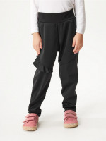 Dětské softshellové kalhoty bez zateplení pružné Fantasy, Černá - vel. 128/134