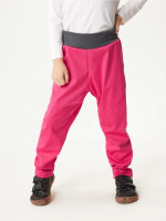 Dětské softshellové kalhoty bez zateplení pružné Sporty, Fuchsiová - vel. 104/110