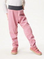 Dětské softshellové kalhoty bez zateplení pružné Sporty, Starorůžová - vel. 116/122