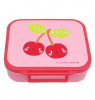 A Little Lovely Company - krabička na svačinu s přihrádkami – veselé třešničky