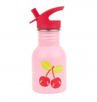 A Little Lovely Company - nerezová jednostěnná láhev na pití, 350 ml – veselé třešničky