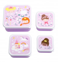 A Little Lovely Company - sada čtyř svačinových krabiček – princezny