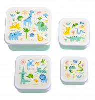 A Little Lovely Company - sada čtyř svačinových krabiček – džungle