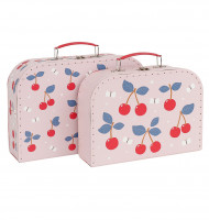 A Little Lovely Company - sada dvou kartonových kufříků – třešně