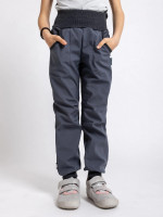 Dětské softshellové kalhoty bez zateplení Street, Tm. Šedá - vel. 128/134