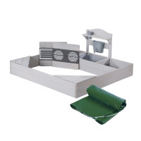 ROBA - pískoviště s kuchyňkou na vodu a písek – šedé, včetně krytu