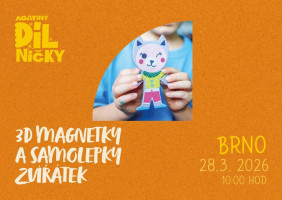 3D magnetky a samolepky zvířátek - so 28.3.26, 10:00  Brno