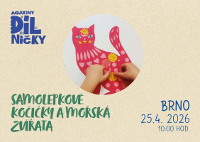 Samolepkové kočičky a mořská zvířátka - so 25.4.26, 10:00 Brno