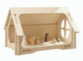 Dřevěný domeček pro panenky 1x střecha