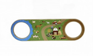 Dřevěný mostek Balance Play s polepem FARMA