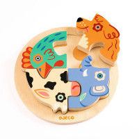 Dřevěná kulatá vkládačka - pes