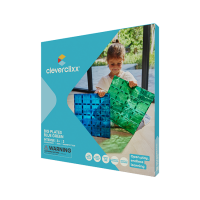 Cleverclixx – Magnetická stavebnice – Big Plates Blue Green – 2 ks