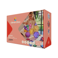 Cleverclixx – Magnetická stavebnice Geo Pack Pastel – 45 ks