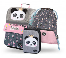 Aktovka Baagl Zippy Panda - 3dílný set