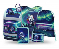 Aktovka Baagl Zippy plus Aurora - 5dílný set
