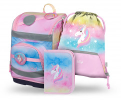 Aktovka Baagl Zippy plus Rainbow Unicorn - 3dílný set