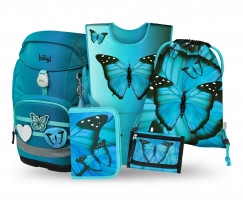 Školní batoh Baagl Airy Plus Butterfly - 5dílný set