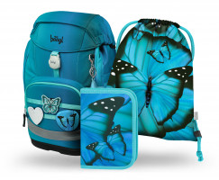 Školní batoh BAAGL Airy Plus Butterfly - 3dílný set