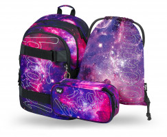 Školní batoh Baagl Skate Galaxy - 3dílný set