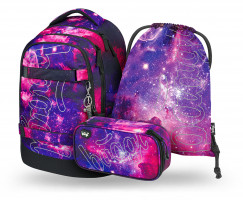 Školní batoh Baagl Skate Max Galaxy - 3dílný set