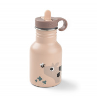 Done by deer - nerezová láhev Tiny farm, růžová, 350 ml