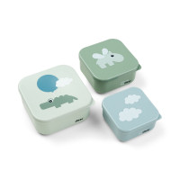 Done by deer - sada svačinových boxů Happy clouds, zelená - 3 ks