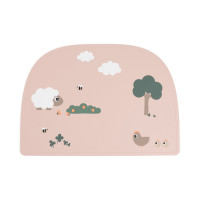 Done by deer - silikonové prostírání Tiny farm, růžové