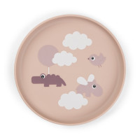 Done by deer - talíř Foodie Happy clouds, růžový