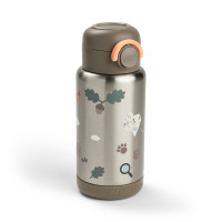 Done by deer - termo láhev s brčkem Tiny trails, písková, 340 ml