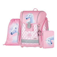 Šolska torba Oxybag PREMIUM LIGHT Konj Romantic Horse Girl, 3-delni komplet