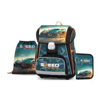 Šolska torba Oxybag PREMIUM Avto, 3-delni komplet