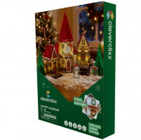 Cleverclixx – Magnetická stavebnice Adventní kalendář Vánoční vesnička – 46 ks