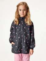 Softshell-Jacke mit Fleece für Kinder Basic, Schwarz, Blumen