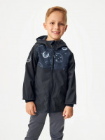 Softshell-Jacke mit Fleece für Kinder Basic, Schwarz, Planeten