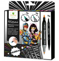 Artissimo - oboustranné lihové fixy se dvěma hroty - Manga