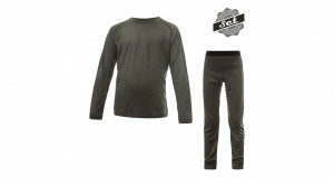 SENSOR MERINO AIR SET dětský triko dl.rukáv + spodky olive green