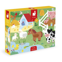 Půjčovna hraček - Puzzle dotykové senzorické Farma s různými povrchy 20 ks