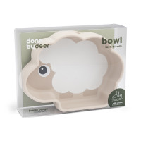 Done by Deer – Silikonnapf mit Saugnapf Stick&Stay Sheepy, Sand