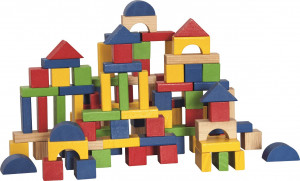 Konstrukcijska igrača barvne kocke v kartonu - 100 kosov