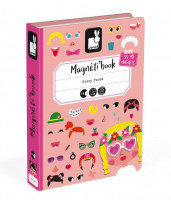 Magnetická kniha - skladačka Zábavné tváre - dievčatá