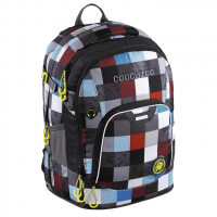 coocazoo RayDay Schulrucksack, Checkmate Blue Red