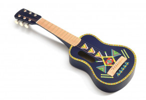 Animambo Kinder-Gitarre mit 6 metallischen Seilen in dunkelblau