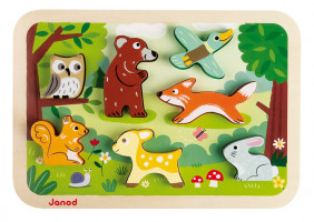 Drevené vkladacie puzzle pre najmenších Lesné zvieratá