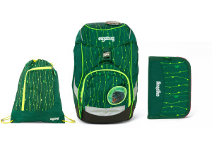 Školský set Ergobag prime Fluo zelený 2020 - batoh + peračník + športový vak