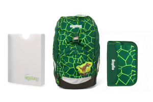 Schulset Ergobag prime - BärRex: Schulrucksack + Federmäppchen + Heftebox