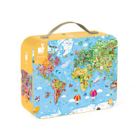 Puzzle - Mapa sveta v kufríku - 300 ks